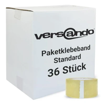 Imagen de versando Cinta adhesiva para paquetes, transparente, 48 mm de ancho x 66 m largo, juego 36 rollos (1 cartón)