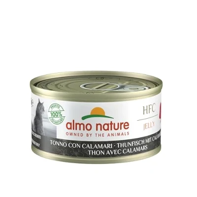 Imagen de almo nature HFC Jelly Comida húmeda para Gatos, atún con calamaris, 24 Unidades (24 x 70 g)