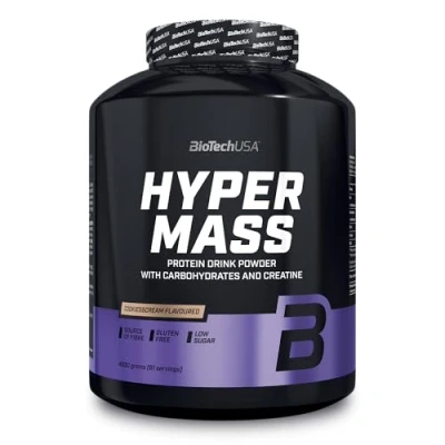 Imagen de BioTechUSA Hyper Mass Gainer con Carbohidratos y Mezcla de Proteínas Creatina Micronizada Sin Gluten, 4 kg, Cookies &amp; cream