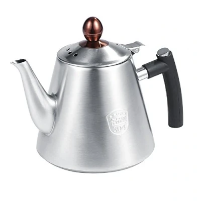 Imagen de tetera para estufa, con capacidad de 1,2 l, acero inoxidable, tetera, cafetera, resistente al calor, mango silicona ebullición rápida(Mate)