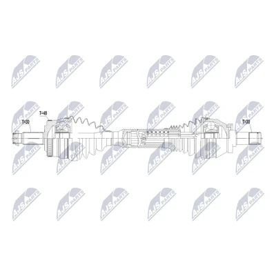 Imagen de NTY NPW LR 056 Árbol de transmisión Eje delantero, izquierda 619mm