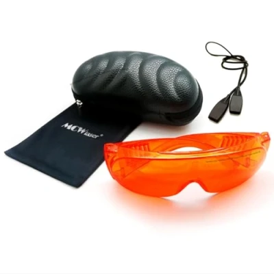 Imagen de MCWlaser 190 540nm Gafas de Protección Seguridad Láser OD6+ Laser Safety Goggle Glasses Para UV light Violet Blue Green 405nm 445nm 450nm 473nm 532nm Tipo absorción EP 3 Estilo 6