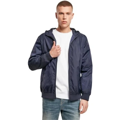 Imagen de Build Your Brand Windrunner Chaqueta, Azul (Navy/Navy 00835), Large para Hombre