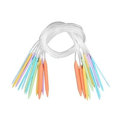 Imagen de 12pcs agujas circulares multicolor tubo de plástico circular suéter conjunto tejer(80CM)