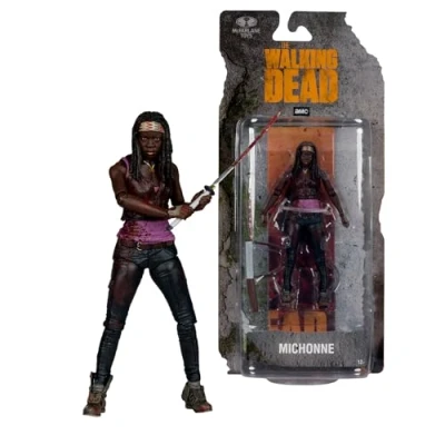 Imagen de Bizak McFarlane The Walking Dead Figura articulada Michonne de 12cm, 20 Puntos articulación para Hacer Poses, con Accesorios y marcapáginas, coleccionistas Fans, (64384344)