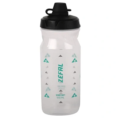 Imagen de ZEFAL Sense Soft 65 No Mud Bidón Ciclismo y MTB Con Protección De La Tetina Botella Bicicleta Deporte Sin BPA Translúcido, 650ml