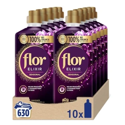 Imagen de Flor Elixir Rosa Suavizante para la Ropa, 630 dosis (10 botellas de 63 dosis)