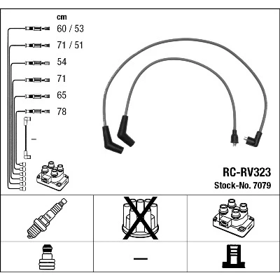 Imagen de NGK 7079 Juego de Cables Encendido 8 LAND ROVER: Range Rover 2