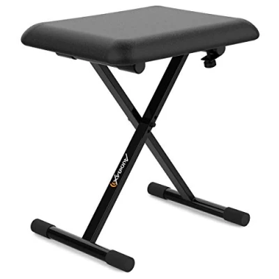 Imagen de Audibax KB100B Banqueta para Piano o Teclado Banco Plegable de Gran Resistencia Ajustable en Altura 43 a 48 cm Taburete Acolchado Pies con Gomas Antideslizantes