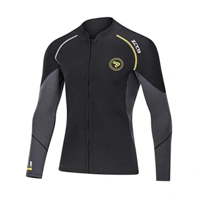 Imagen de Traje de Neopreno 1,5 mm para Hombre, con Cremallera Frontal, Manga Larga, Buceo natación, esnórquel, Buceo, Surf (Negro, XL)