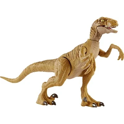 Imagen de Jurassic World Dinosaurio Ataque Salvaje Velociraptor con garras, figura de juguete movimientos para niños +4 años (Mattel HBX32)