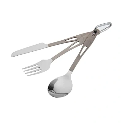 Imagen de TOAKS Juego de utensilios plegables titanio tenedor cuchillo cuchara