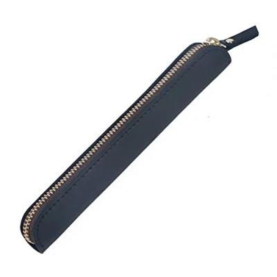 Imagen de MiOYOOW Funda de piel para bolígrafo retro con cremallera bolígrafos y lápices, Negro , Clásico
