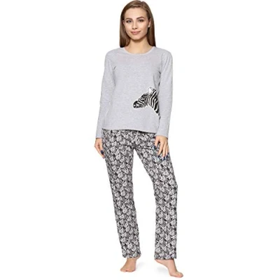 Imagen de Merry Style Pijama Conjunto Camiseta y Pantalones Ropa Niña MS10 192 (Melange Zebra, 158)