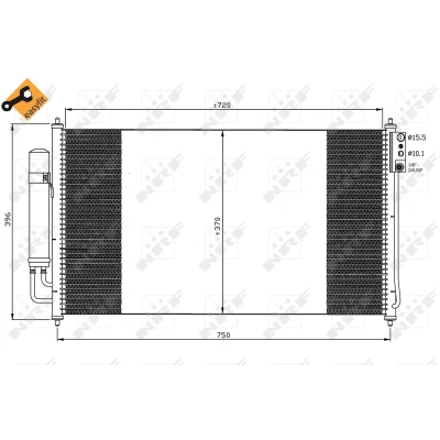 Imagen de NRF EASY FIT 35878 Condensador con junta anular 15,5 10,1 Aluminio 720