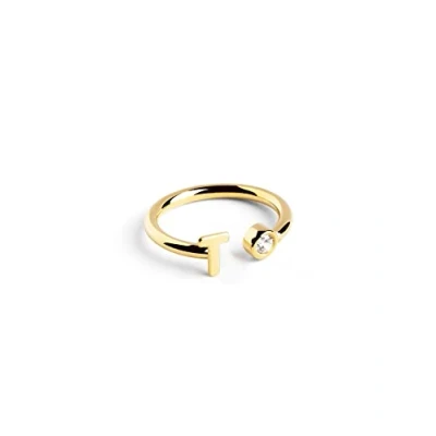 Imagen de Singularu Personalizado Letter Anillo, Mujer, Talla: One Size, Letra t oro