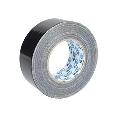 Imagen de Ferrestock FSKTCT004 Rollo de Cinta Americana fácil Cortar, 3 Capas para una Mayor Resistencia, no Deja residuos, 50mm x 50m en Color Negro, 50 mm