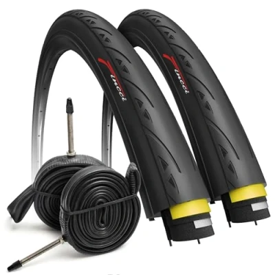 Imagen de Fincci Cubiertas Bicicleta Carretera 700x25 Plegable Gomas 28 y 1mm Antipinchazos con 2X Cámaras 25 622 de Aire Presta 60TPI Neumaticos para Electro Ciclo Carrera Sport Bici Paqute 2