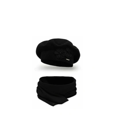 Imagen de Vivisence 7007 Beret AND Scarf SET Bufanda, Mujer, Talla: One Size, Black