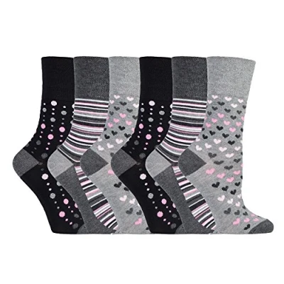 Imagen de 6 pares de calcetines para mujer diabéticos, agarre suave, 37 42 EUR ver variaciones, RM36, 4 8