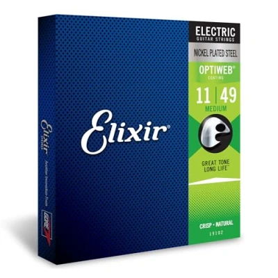 Imagen de Elixir Cuerdas para guitarra eléctrica Strings con recubrimiento OPTIWEB, calibre mediano, 1 Pack, Medium (11 49)