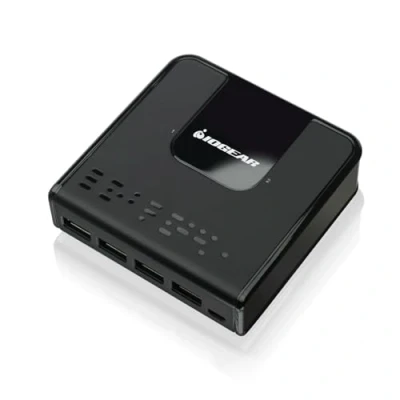 Imagen de IOGEAR USB 3.0 Switch 2 Entradas y 4 Salidas Conmutador con Indicadore LED incluye Cables B A Control Remoto Compatible PC Mac