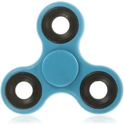 Imagen de Toyland® Fidget Hand Spinner Alivio del estrés y la ansiedad Colores Surtidos (Anillos Azul Claro Negro)