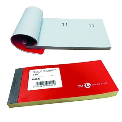 Imagen de BM BeMore Mod 12/10, 0102188, bloc numerado de 1 100, formato 13 cm x 6 cm, paquete 10 bloques colores