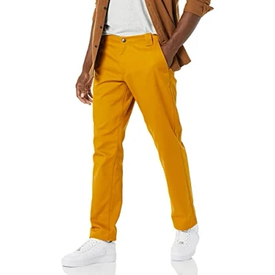 Imagen de Amazon Essentials Pantalón de Trabajo Elástico Corte Recto y Resistente a Las Manchas Arrugas Hombre, Caramelo, 35W / 28L
