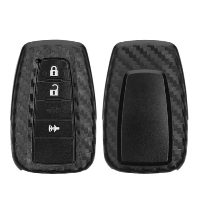 Imagen de kwmobile Carcasa Compatible con Llavero de Llave Inteligente Toyota 2 3 Botones Funda para Mando Coche Silicona Negro
