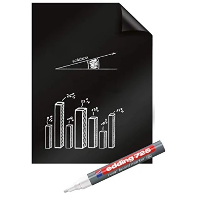 Imagen de Legamaster 7 159200 Pack de 25 hojas lámina electrostática, 60 x 80 cm, color negro