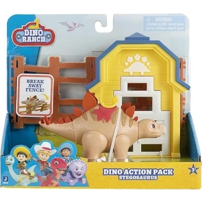 Imagen de Dino Ranch Action Pack Triceratops, Juguete de la Serie Dibujos Animados, con un Dinosaurio y Rancho vayas, Coleccionable, 3 Modelos Diferentes, niños + 4 años, Famosa (DNA05400)