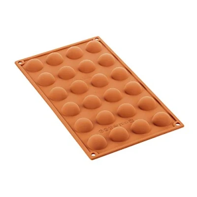 Imagen de silikomart SF006 Moldes de Silicona para Monoporciones SEMISFERA, Antiadherente, 24 Cavidades, Pack 1 Molde Reposteria, ø 30 h 15 mm, Made in Italy