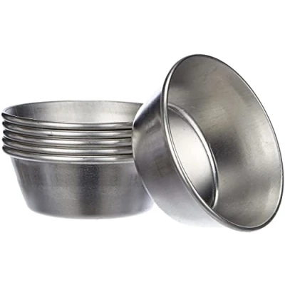Imagen de Ibili Set 6 MOLDES Pastel DE Nata Portugues, Stainless Steel, Plata, 17 x 8 4 cm,