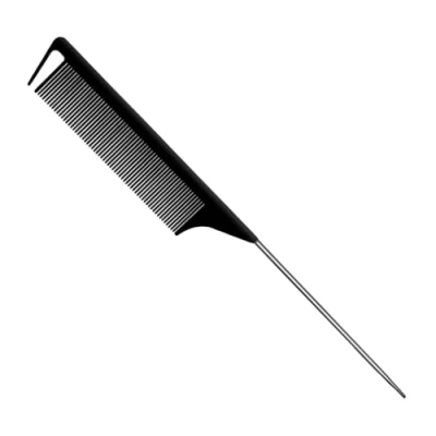 Imagen de Peines de Cola, Fibra Carbono Peine Cola Rata, Pintail Acero Inoxidable, Peluquero Resistente al Calor, peluquería Antiestático, para Mujer Hombre Diferentes Tipos Pelos
