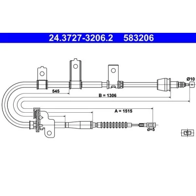 Imagen de ATE 24.3727 3206.2 Cable de Freno Mano 1515