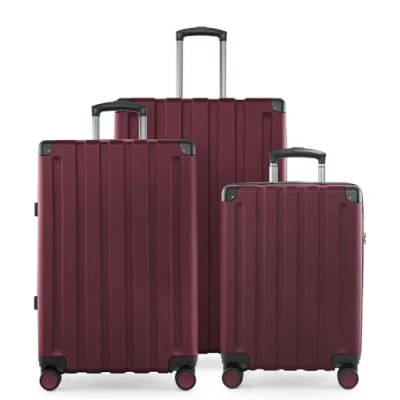 Imagen de HAUPTSTADTKOFFER Q Damm Set de 3 Maletas Equipaje Mano 54 cm, Maleta Mediana 68 cm + Grande Viaje 78 Carcasa Dura ABS, TSA, borgoña
