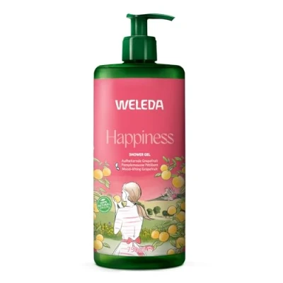 Imagen de Weleda Happiness, Gel de Ducha Cremoso Pomelo, Limpia Suavemente la Piel, Sensación Descanso, con Mandarina y Lima, Natural, Vegano, Todo Tipo Pieles 750 ml