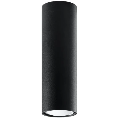 Imagen de SOLLUX lighting Lagos 20 Lámpara De Techo Diseño Moderno Con Pantalla Cilíndrica, Estilo Industrial Bombilla GU10 Reemplazable, 1 x 40 W Acero Recubrimiento En Polvo, Negro, 6 cm