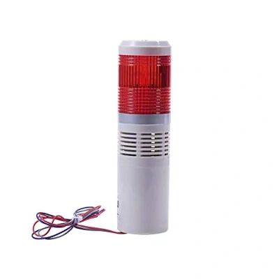Imagen de Othmro luz de señalización industrial columna LED alarma torre redonda indicador continua advertencia rojo 24 V 90 dB