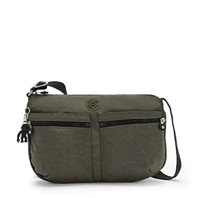 Imagen de Kipling Bolso bandolera Izellah para mujer, talla única, Musgo verde, 12.25&quot; L X 9.25&quot; H 5&quot; D
