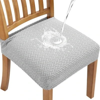 Imagen de Fuloon Fundas para Sillas, Pack de 4 Sillas Comedor Impermeable,Fundas Protectoras Elasticas,Funda Asiento Silla Desmontables Lavables