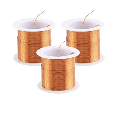 Imagen de SKYPRO 3 bobinas de bobina, alambre cobre esmaltado, bobinado imán clasificación temperatura natural, ampliamente utilizado para transformadores, inductores, 0,6 mm x 10