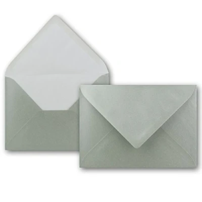 Imagen de Sobres de colores DIN C6, 162 x 114 mm, con banda adhesiva FarbenFroh, color 27 Silber Metallic 50 Umschläge