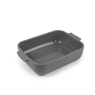 Imagen de PEUGEOT Bandeja rectangular de cerámica para horno 25 cm x 16,8 6,2 Capacidad: 1,4 L 2 3 porciones Fabricado en Francia Color gris claro