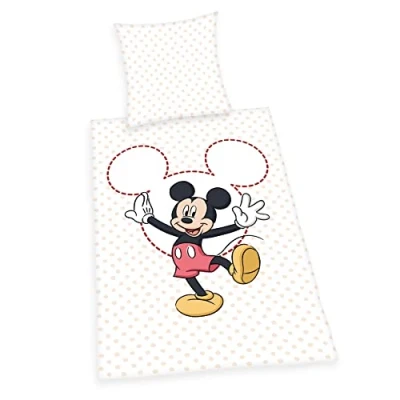 Imagen de Juego de Cama Mickey Mouse, Funda Almohada 80 x cm, nórdica 135 200 con Cremallera Suave, 100% algodón, Renforcé