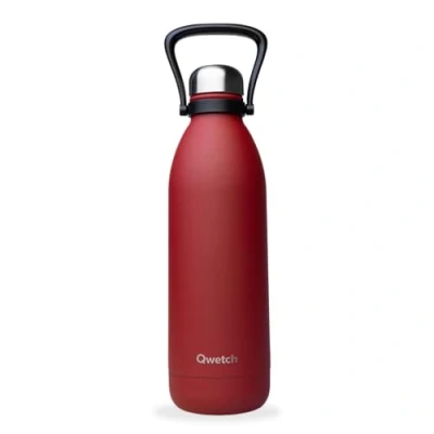 Imagen de QWETCH Botella isotérmica Titan Granite Rojo 1,5L 48h Frío &amp; 16h Caliente Sin BPA, Impermeable de acero inoxidable con asa transporte