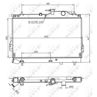 Imagen de NRF 53364 Radiador, refrigeración del motor Aluminio 618 360 16 Aletas soldadas HYUNDAI: Matrix