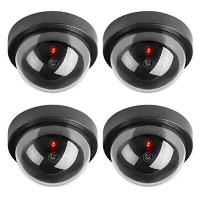 Imagen de TOROTON 4 Pieza Cámara Falsa Dummy de Seguridad LED Parpadeante Sistema Vigilancia Simulada CCTV
