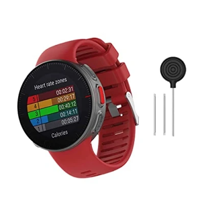 Imagen de Huabao Correa Compatible con Polar Vantage V,Ajustable Silicona Deportiva Band Repuesto Pulsera para V (Negro)